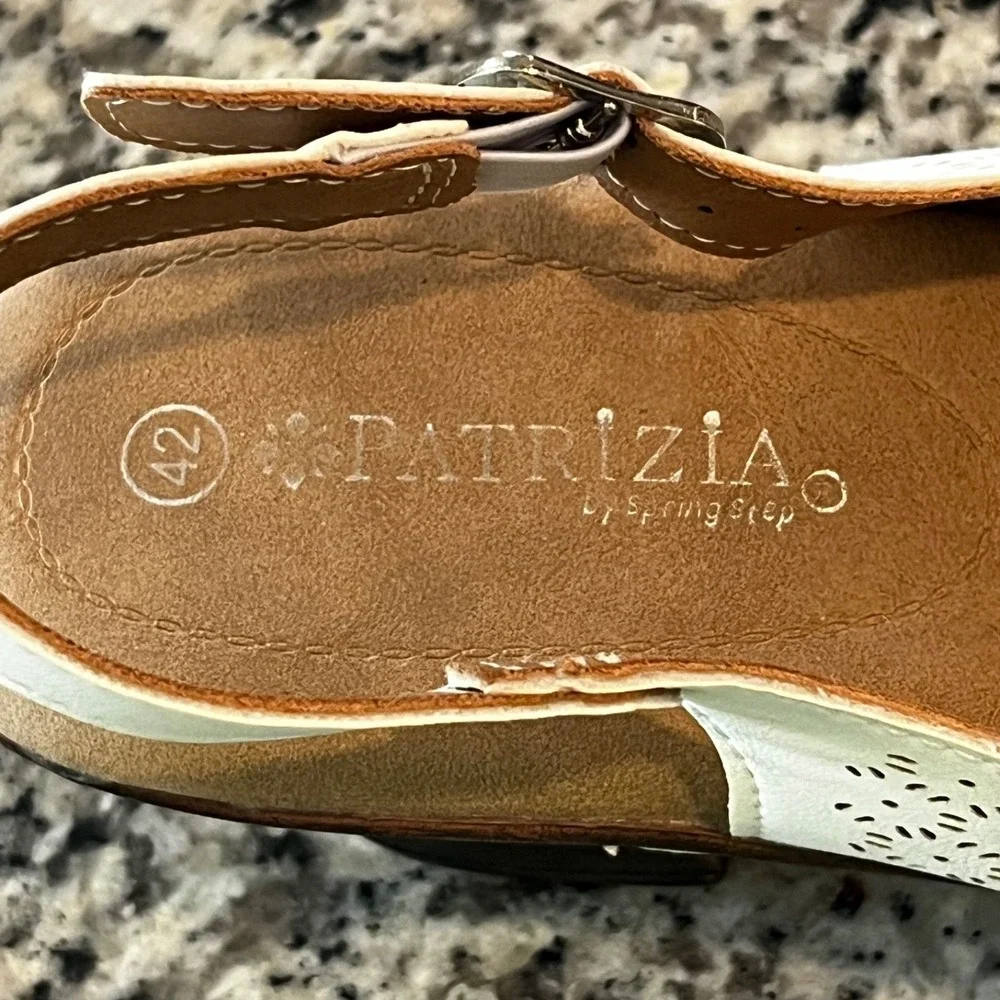 Patrizia By Spring Step Deedee Slingback Sandals Womens 42 White Perforated - Picture 9 of 11